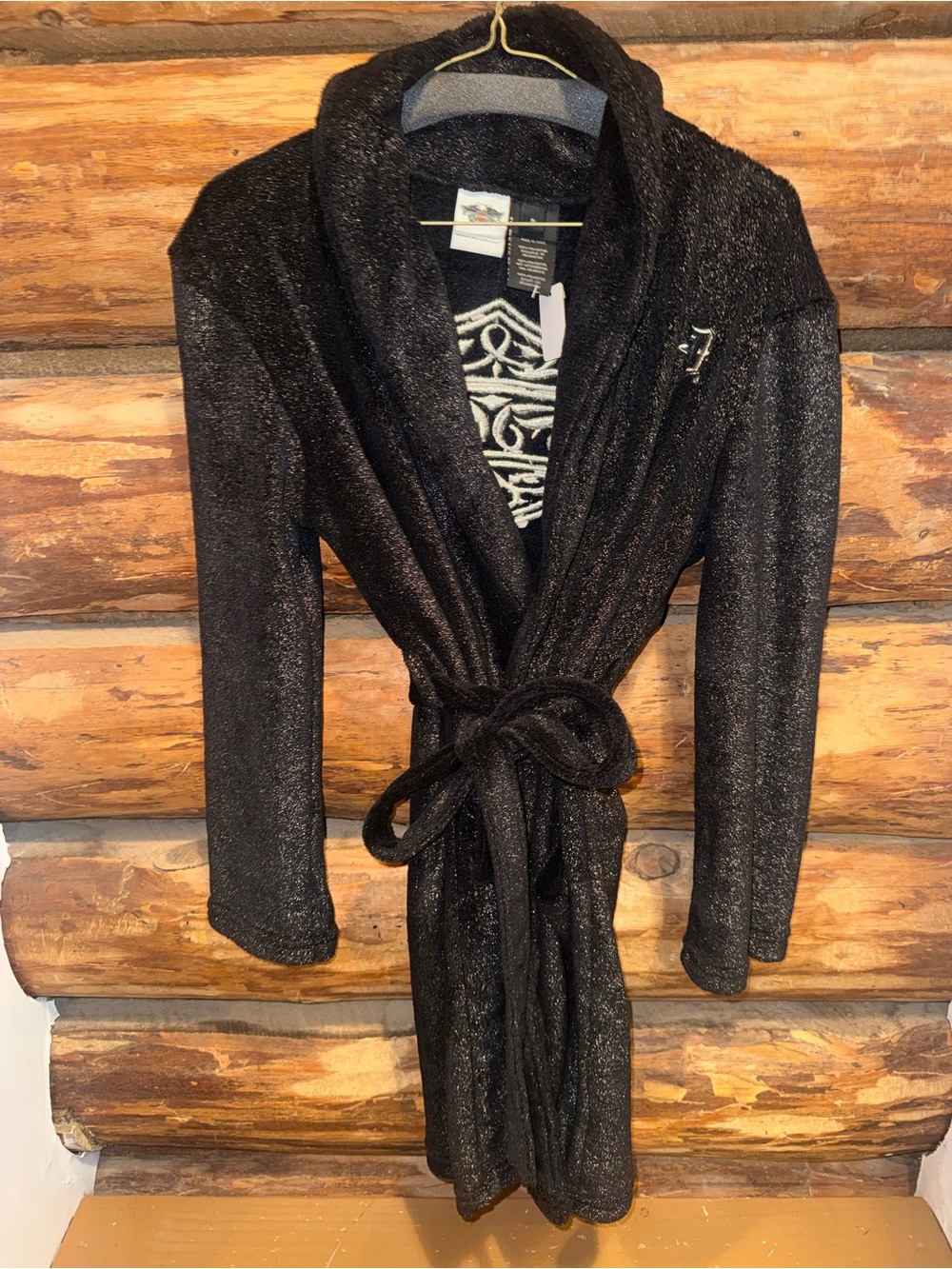 🖤Very nice S Black Women's Embroidered Shimmer Robe - Harley Davidson